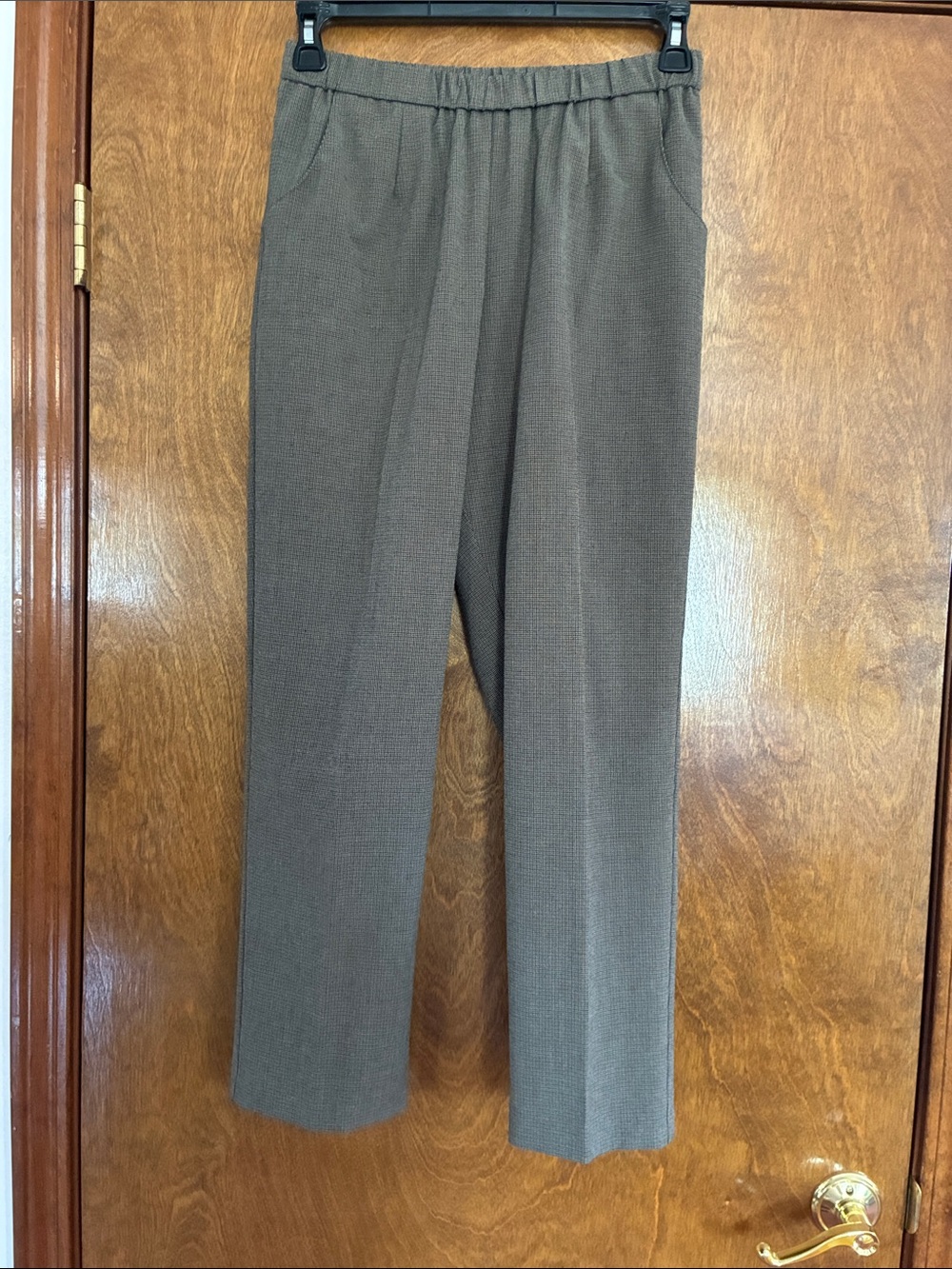 Briggs New York Brown Plaid Elastic-Waist Dress Pants Size 12 Petite